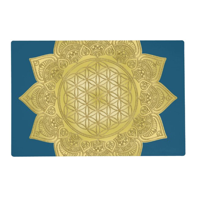 Flower Of Life - Indian Mandala 4 Placemat (Front)