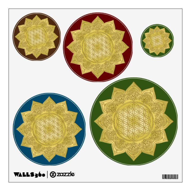Flower Of Life - Indian Mandala 4 Wall Decal (Front)