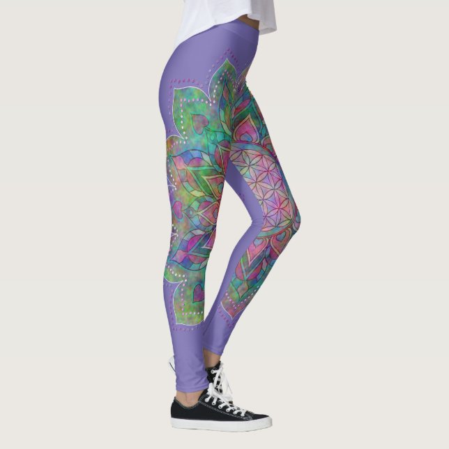 Flower Of Life - Indian Mandala 7c Leggings (Right)