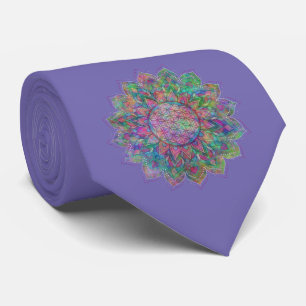 Flower Of Life - Indian Mandala 7c Neck Tie