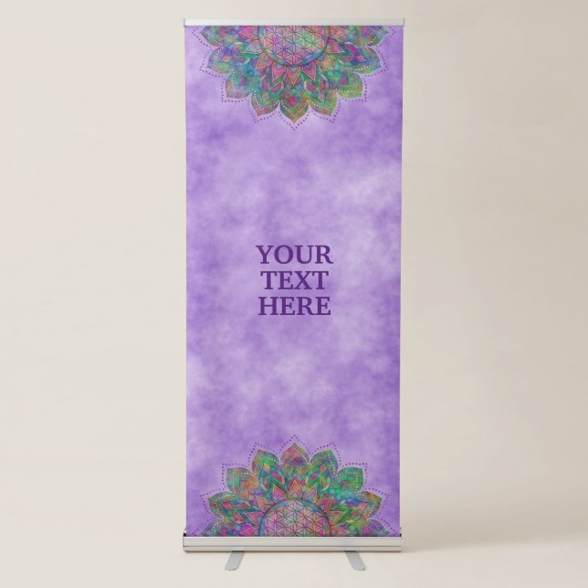 Flower Of Life - Indian Mandala 7c Retractable Banner (Front)