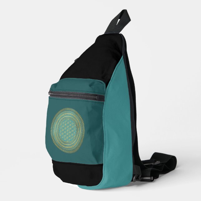 Flower Of Life - Indigenous Mandala 1 Sling Bag (Right Corner)