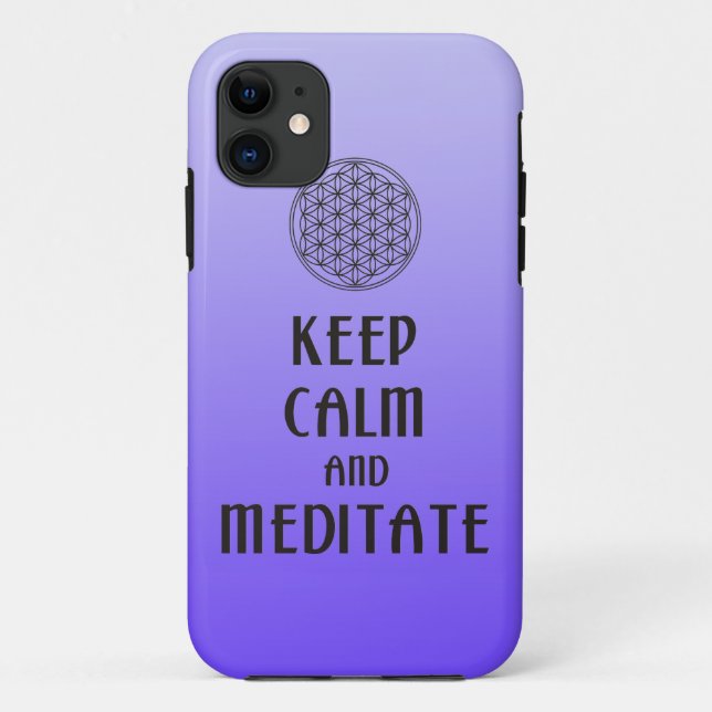 Flower of Life - KEEP CALM and MEDITATE Case-Mate iPhone Case (Back)