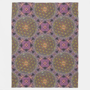 Flower Of Life - knitting seamless pattern V Fleece Blanket