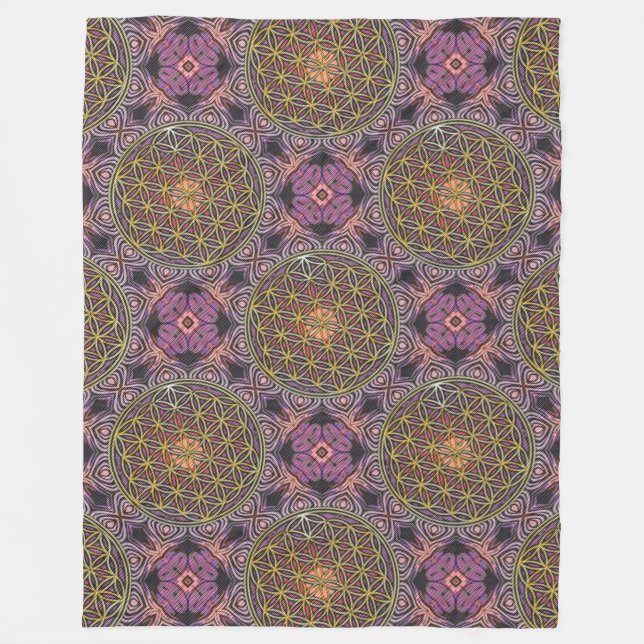 Flower Of Life - knitting seamless pattern V Fleece Blanket (Front)