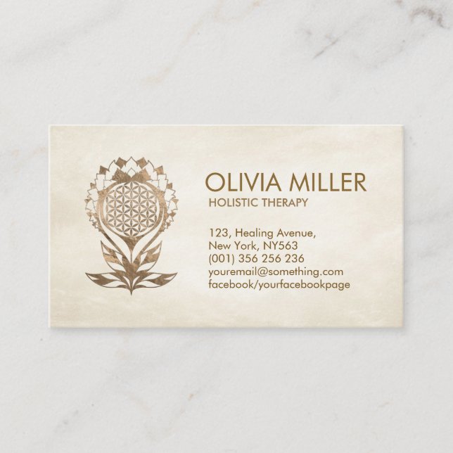 Flower of Life  - Lotus Flower Ornament  Business Card (Front)