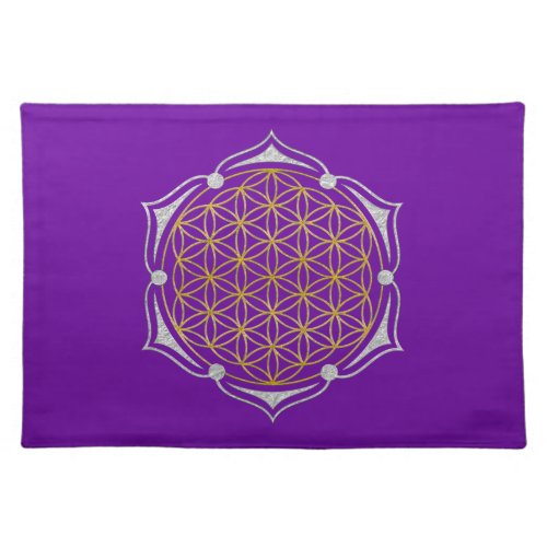 Flower Of Life _ Lotus gold silver Placemat