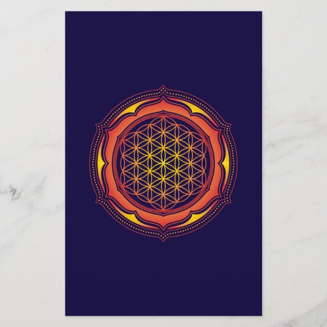 Flower of life, Lotus, Sacred Geometry, Buddhism Flyer (Front)