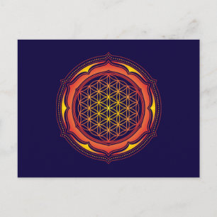 Flower of life, Lotus, Sacred Geometry, Buddhism Postcard