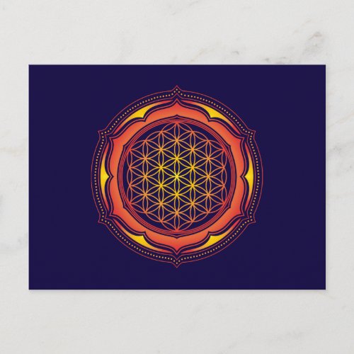 Flower of life Lotus Sacred Geometry Buddhism Postcard