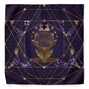 Flower of Life Lotus - Sacred Geometry Ornament Bandana