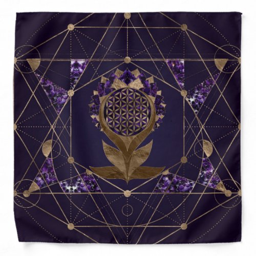 Flower of Life Lotus _ Sacred Geometry Ornament Bandana