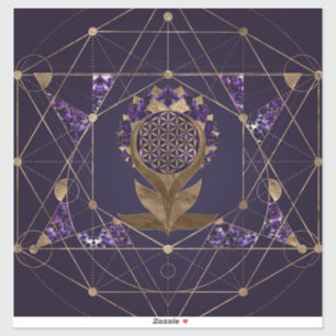 Flower of Life Lotus - Sacred Geometry Ornament Sticker