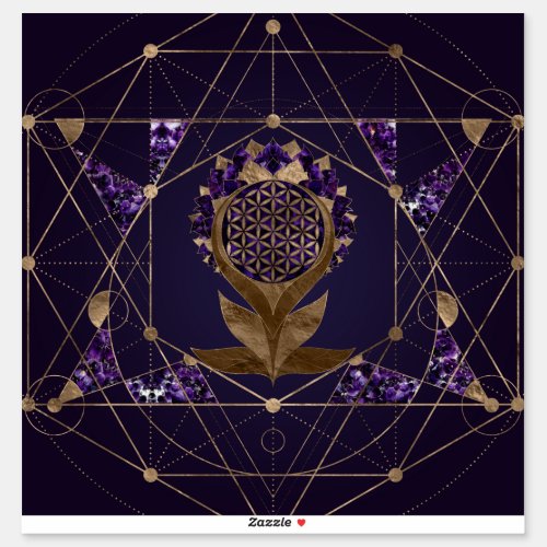 Flower of Life Lotus _ Sacred Geometry Ornament Sticker
