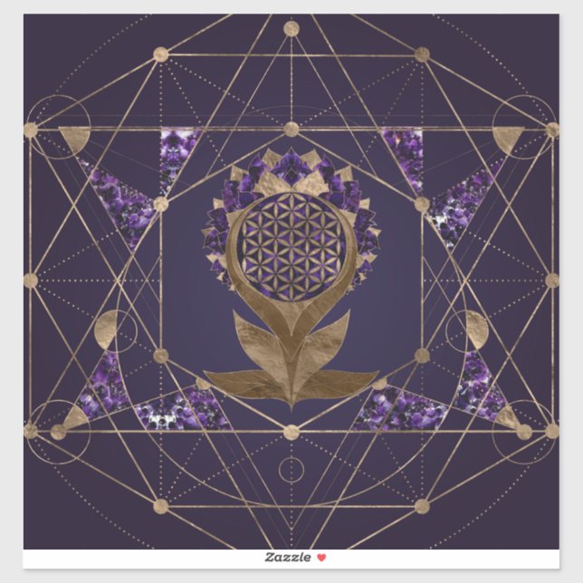 Flower of Life Lotus - Sacred Geometry Ornament Sticker (Sheet)