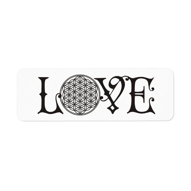 Flower Of Life - LOVE lettering tattoo black Label (Front)