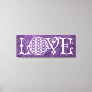 Flower Of Life - LOVE lettering tattoo white Canvas Print