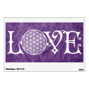 Flower Of Life - LOVE lettering tattoo white Wall Sticker