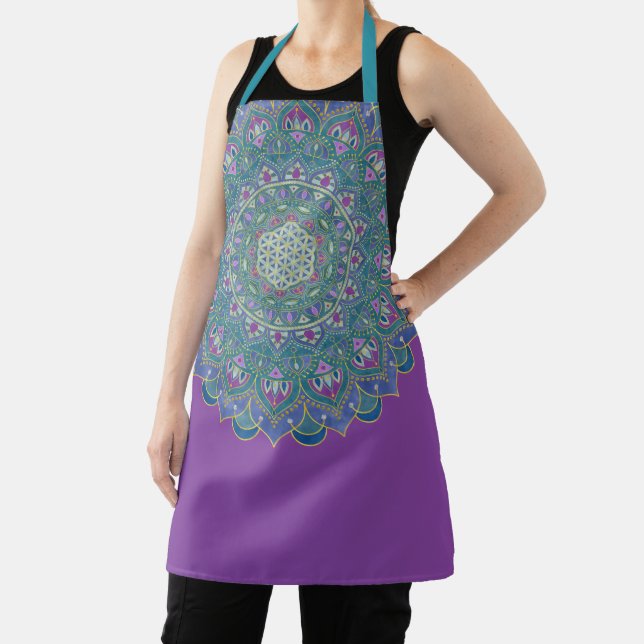 Flower Of Life - Mandala India Style 1 Apron (Insitu)