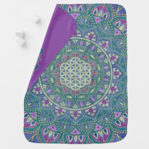 Flower Of Life - Mandala India Style 1 Baby Blanket