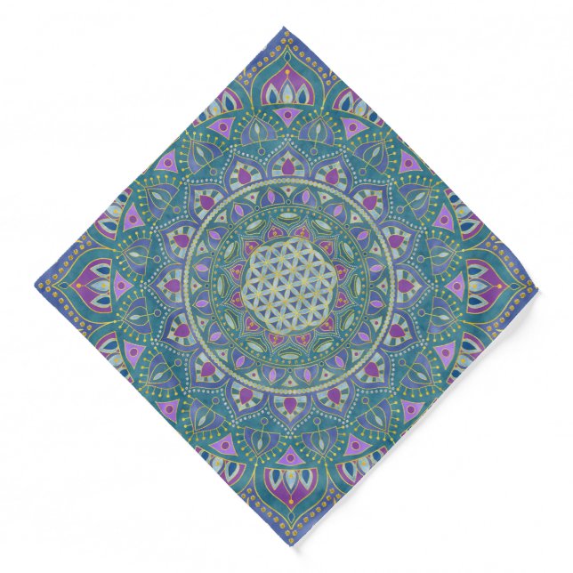 Flower Of Life - Mandala India Style 1 Bandana (Front)