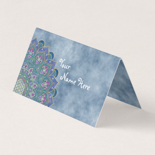 Flower Of Life - Mandala India Style 1 Business Card (Front)