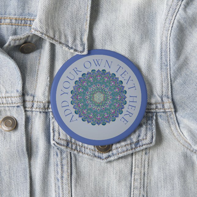Flower Of Life - Mandala India Style 1 Button (In Situ)