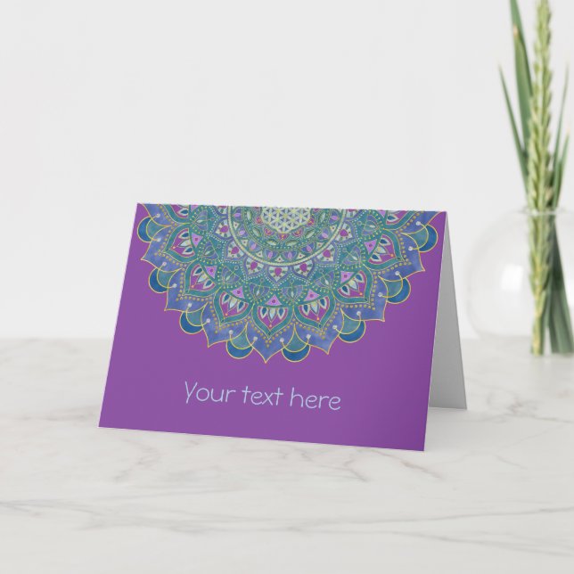 Flower Of Life - Mandala India Style 1 Card (Front)