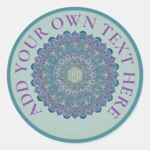 Flower Of Life - Mandala India Style 1 Classic Round Sticker