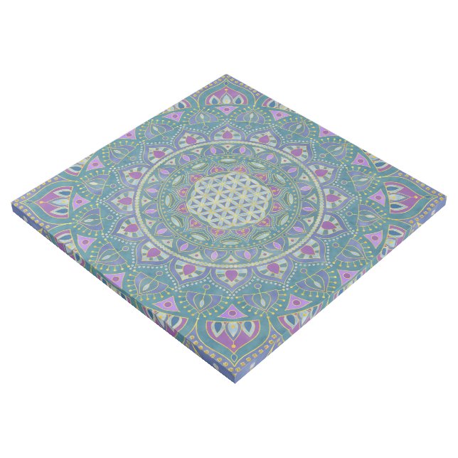 Flower Of Life - Mandala India Style 1 Gallery Wrap (3/4)