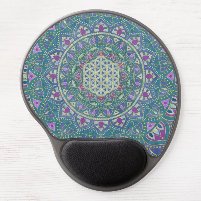 Flower Of Life - Mandala India Style 1 Gel Mouse Pad (Front)