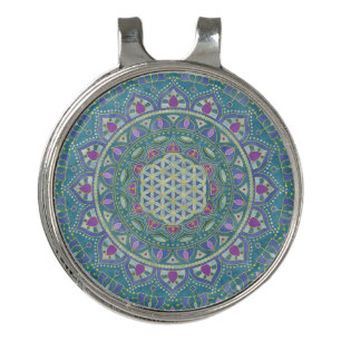 Flower Of Life - Mandala India Style 1 Golf Hat Clip
