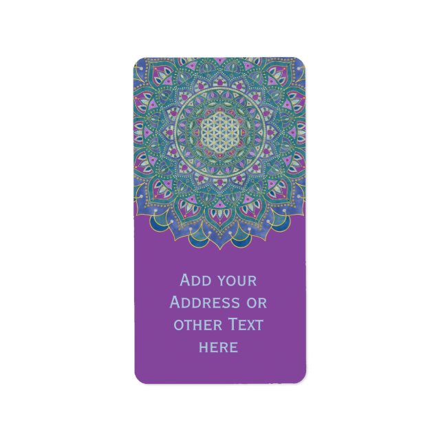 Flower Of Life - Mandala India Style 1 Label (Front)