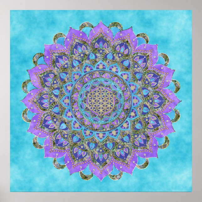 Flower Of Life - Mandala India Style 1 Poster (Front)