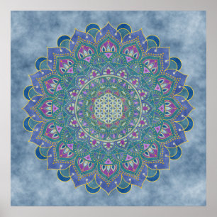 Flower Of Life - Mandala India Style 1 Poster