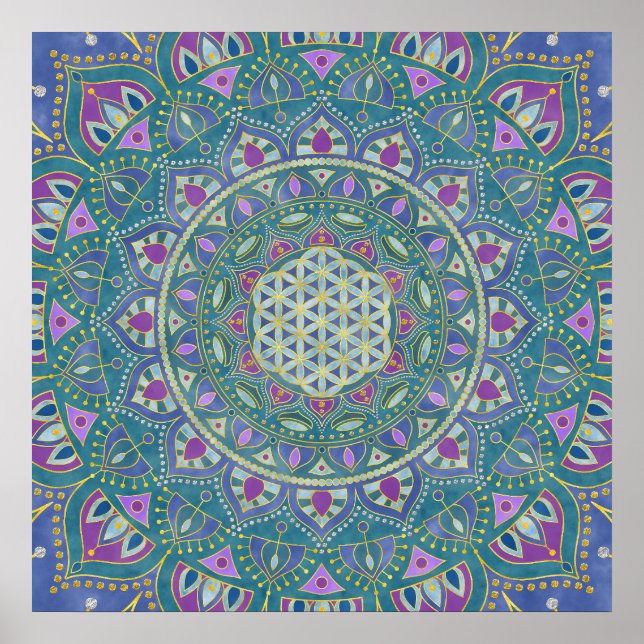 Flower Of Life - Mandala India Style 1 Poster (Front)