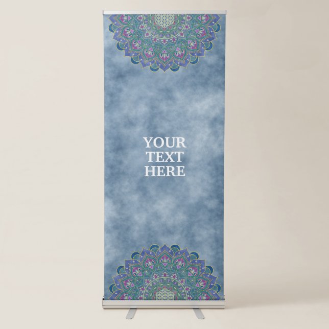Flower Of Life - Mandala India Style 1 Retractable Banner (Front)