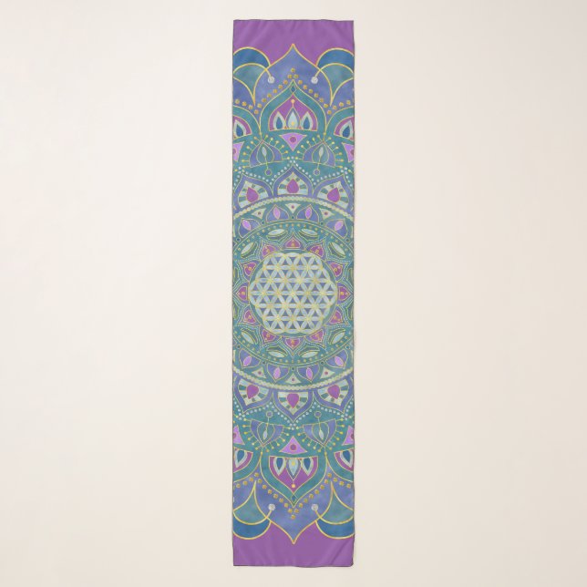 Flower Of Life - Mandala India Style 1 Scarf (Front)