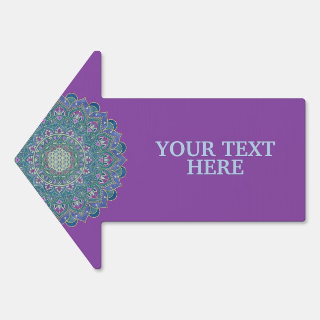 Flower Of Life - Mandala India Style 1 Sign (Front)