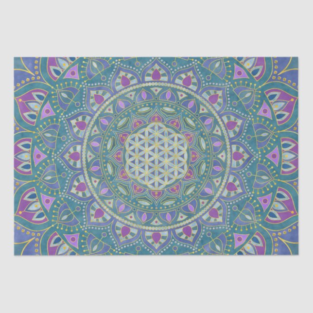 Flower Of Life - Mandala India Style 1 Tissue Paper (Front)