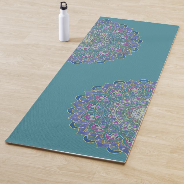 Flower Of Life - Mandala India Style 1 Yoga Mat (In Situ)
