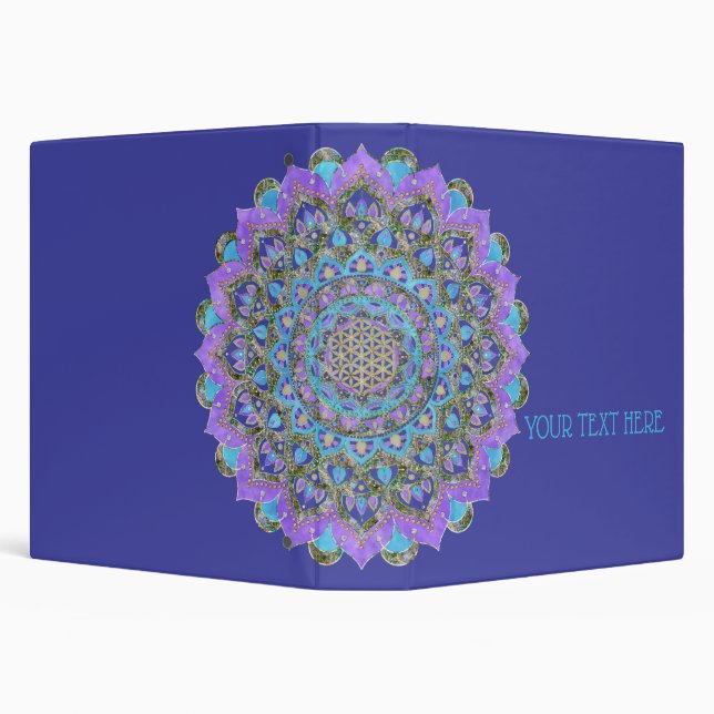 Flower Of Life - Mandala India Style 2 3 Ring Binder (Background)