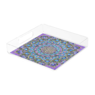 Flower Of Life - Mandala India Style 2 Acrylic Tray