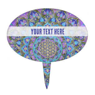 Flower Of Life - Mandala India Style 2 Cake Topper