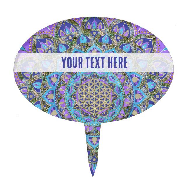 Flower Of Life - Mandala India Style 2 Cake Topper (Front)