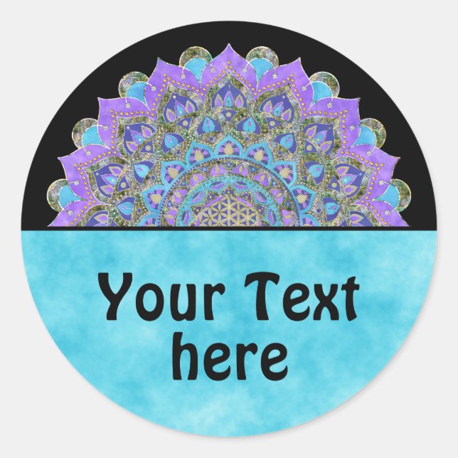 Flower Of Life - Mandala India Style 2 Classic Round Sticker (Front)
