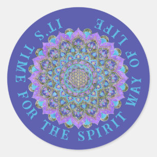 Flower Of Life - Mandala India Style 2 Classic Round Sticker
