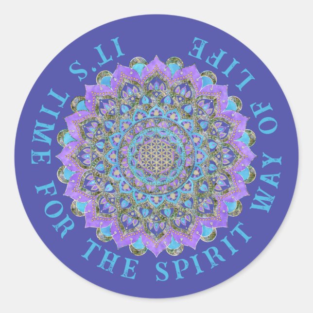 Flower Of Life - Mandala India Style 2 Classic Round Sticker (Front)