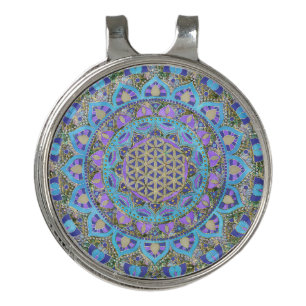 Flower Of Life - Mandala India Style 2 Golf Hat Clip