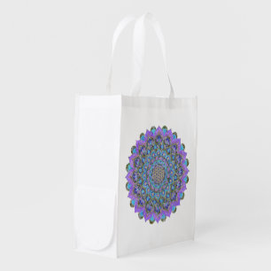 Flower Of Life - Mandala India Style 2 Grocery Bag